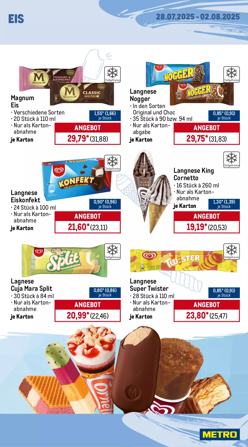 Aktueller Prospekt Metro - Wochen-Angebote - von 28.07 bis 02.08.2025 - strona 12 - produkty: angebot, barilla, beutel, chips, cornetto, De Cecco, ecco, eis, eiskonfekt, gin, Gläser, italienische pasta, Kühne, langnese, langnese eis, lays, magnum, nogger, pasta, pesto, reis, schlemmertöpfchen, Ti, Töpfchen