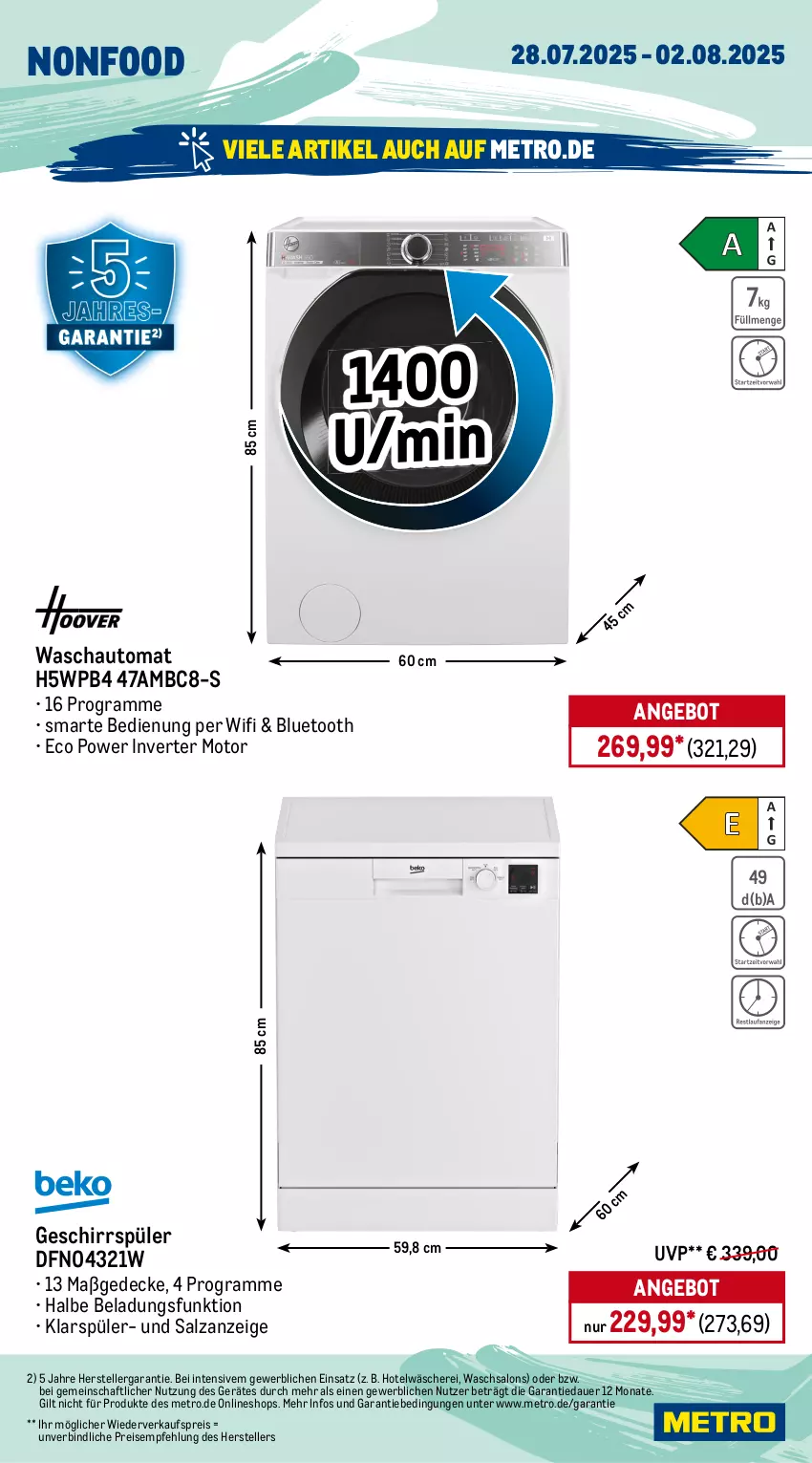 Aktueller Prospekt Metro - Wochen-Angebote - von 28.07 bis 02.08.2025 - strona 19 - produkty: angebot, auer, auto, Behälter, bodenstaubsauger, decke, Deckel, eis, Elektro, elle, ente, geschirr, geschirrspüler, Hartbodenreiniger, Intel, klarspüler, kraft, Metro, mikrowelle, reiniger, reis, ring, salz, Schere, spülmaschinen, staubsauger, teller, Ti, tisch