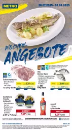 Gazetka promocyjna Metro - Wochen-Angebote - Gazetka - ważna od 02.08 do 02.08.2025 - strona 1 - produkty: abholpreise, angebot, angebote, antipasti, aperol, aqua, asti, Dorade, dorade royal, eis, feinkost, fisch, flasche, getränk, getränke, ilag, Metro, metro gastro, Palette, Rauch, reis, rwe, schwein, schweine, schweinenacken, Ti, tiefpreis, wein, weine