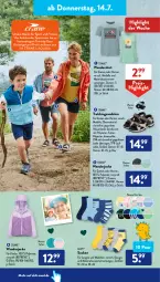 Gazetka promocyjna AldiSud - IN ZWEI WOCHEN - Gazetka - ważna od 16.07 do 16.07.2022 - strona 16 - produkty: aldi, dell, eis, elle, Jacke, Kinder, Mode, reis, Ria, sandale, sandalen, shirt, socken, Sport, Ti, Wanderjacke, Wandershirt