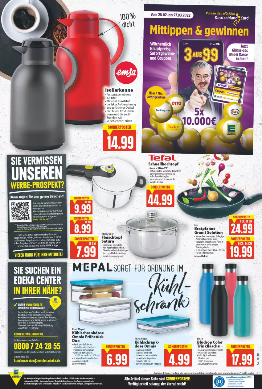 Aktueller Prospekt E Center - Angebote der Woche - von 28.02 bis 05.03.2022 - strona 16 - produkty: angebot, angebote, beko, decke, Deckel, deka, edelstahl, eis, elle, ente, flasche, fleisch, Fleischtopf, Glasdeckel, hella, isolierkanne, Kochtopf, krüger, kühlschrank, LG, papier, reis, Ria, Schnellkochtopf, Schrank, Spezi, spülmaschinen, telefon, Ti, tisch, topf, trinkflasche, uhr