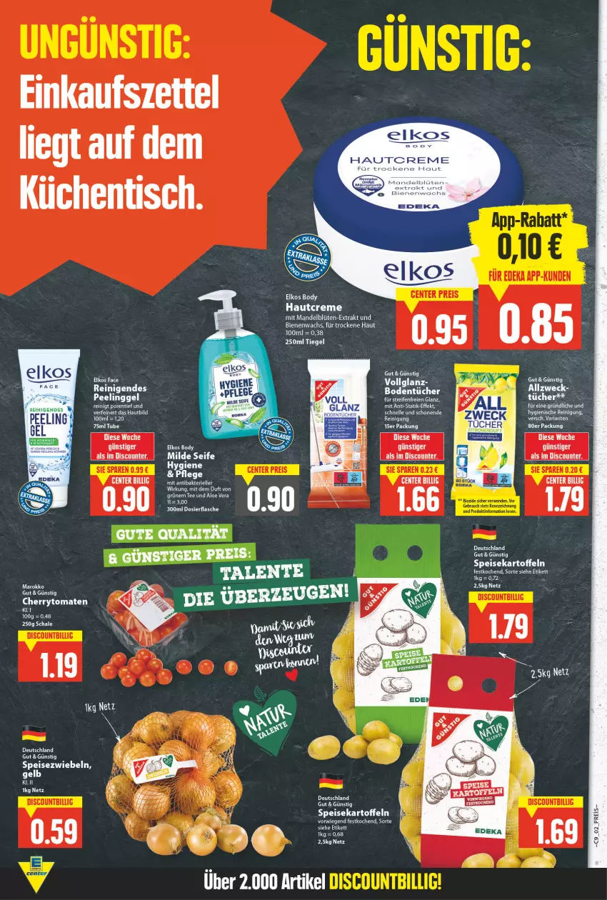 Aktueller Prospekt E Center - Angebote der Woche - von 28.02 bis 05.03.2022 - strona 2 - produkty: aloe vera, Blüte, body, cherrytomaten, creme, deka, discount, eis, elkos, elle, ente, flasche, kartoffel, kartoffeln, küche, Küchen, mandel, rasen, reifen, Reinigung, reis, Ria, Schal, Schale, Seife, speisekartoffeln, Speisezwiebeln, tee, Ti, tisch, tomate, tomaten, tücher, weck, Wild, zwiebel, zwiebeln