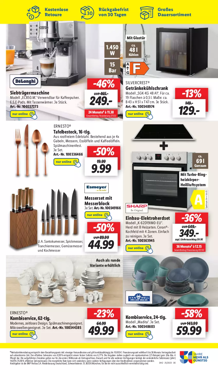 Aktueller Prospekt Lidl - Wochen-Highlights im Onlineshop - von 19.06 bis 25.06.2023 - strona 5 - produkty: auer, Bau, besteck, dell, edelstahl, eis, Elektro, elle, erde, ernesto, flasche, gabel, garraum, Germ, getränk, getränke, Glastür, herdset, kaffee, kochfeld, Kombiservice, kühlschrank, LG, Löffel, messer, messerblock, Messerset, mikrowelle, Mode, ndk, reis, Ria, ring, rum, rwe, Schrank, silvercrest, Spektrum, spülmaschinen, tasse, Ti