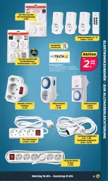 Gazetka promocyjna Netto - Woche 38 - Gazetka - ważna od 21.09 do 21.09.2024 - strona 19 - produkty: adapter, Bau, eis, Elektro, fernbedienung, Leuchte, leuchten, mit fernbedienung, Schal, steckdose, Steckdosenleiste, Ti, tisch, uhr