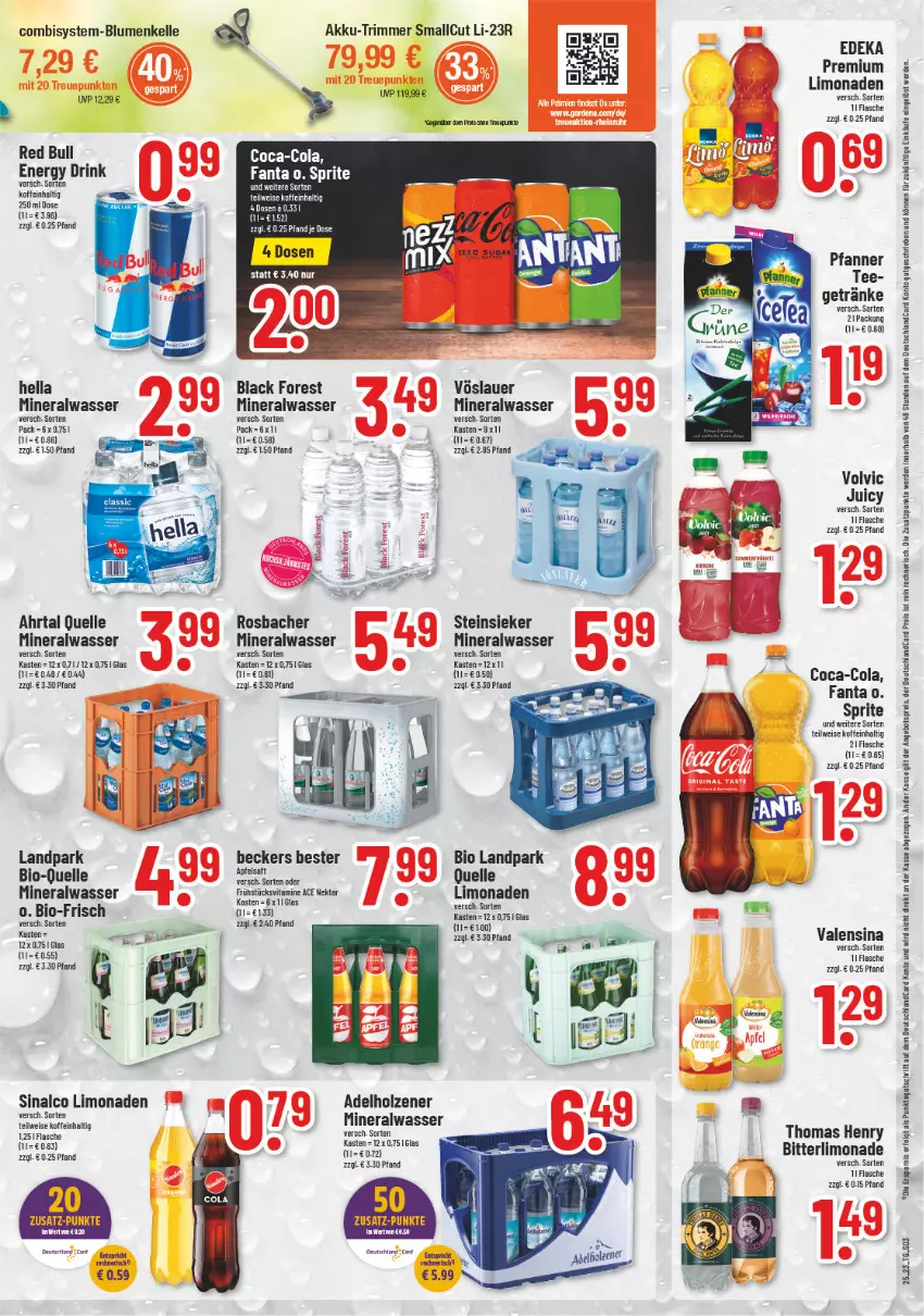 Aktueller Prospekt Trinkgut - von 19.06 bis 24.06.2023 - strona 3 - produkty: adelholzener, akku, Alwa, angebot, angebotspreis, auer, Beckers Bester, bio, black forest, blume, blumen, coca-cola, cola, deka, deutschlandcard, drink, eis, elle, energy drink, erde, fanta, flasche, getränk, getränke, hella, Holz, lack, LG, limo, limonade, limonaden, mineralwasser, pfanne, Pfanner, red bull, reis, sinalco, sprite, Steinsieker, tee, thomas henry, Ti, vita, Vitamine, volvic, vöslauer, wasser