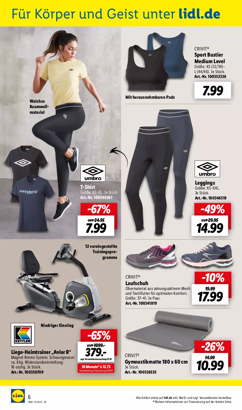 Aktueller Prospekt Lidl - Aktuelle Onlineshop-Highlights - von 01.01 bis 31.01.2023 - strona 6 - produkty: asti, Bau, crivit, eis, gin, leggings, Liege, ndk, Ria, shirt, Sport, Stier, T-Shirt, Ti, ZTE