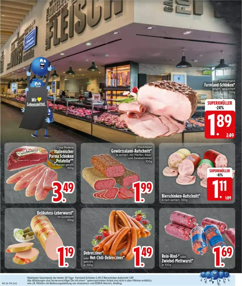 Aktueller Prospekt Edeka - Prospekte - von 23.06 bis 28.06.2025 - strona 14 - produkty: Abtei, ariel, aufschnitt, bier, bierschinken, Casa Modena, debrecziner, deka, eis, gewürz, leberwurst, Mantel, Mode, reis, salami, schinken, tee, Ti, wurst, ZTE, zwiebel