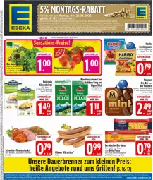 Gazetka promocyjna Edeka - Prospekte - Gazetka - ważna od 28.06 do 28.06.2025 - strona 1 - produkty: angebot, angebote, auer, bernbacher, beutel, blattspinat, cola, eier, eiernudeln, eis, frucht, fruchtgummi, goldsteig, grill, haribo, hartweizen, Käse, käsescheiben, leine, LG, magnum, milch, minutensteaks, natur, nudel, nudeln, pasta, reis, rispentomaten, rucola, salat, schwein, schweine, spinat, steak, steaks, Ti, tomate, tomaten, wein, weine, wiener, wiener würstchen, würstchen