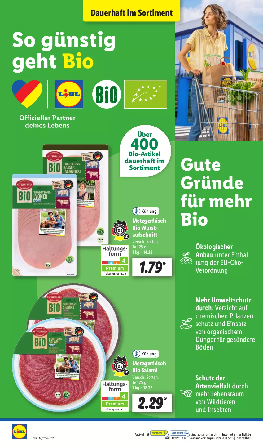 Aktueller Prospekt Lidl - Aktionsprospekt - von 02.04 bis 06.04.2024 - strona 8 - produkty: auer, aufschnitt, Bau, bio, dünger, ndk, salami, Schal, Schale, sekt, Ti, Tiere, Wild, wurst