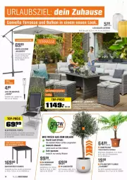 Gazetka promocyjna Obi - Prospekte - Gazetka - ważna od 15.05 do 15.05.2022 - strona 14 - produkty: ampelschirm, Blüte, Container, edelstahl, eis, Garten, gartentisch, HP, klappsessel, laterne, latte, mac, pflanze, Pflanztopf, Rauch, reis, rückenlehne, sessel, Ti, tisch, tischplatte, top-preis, topf, valdo, wasser