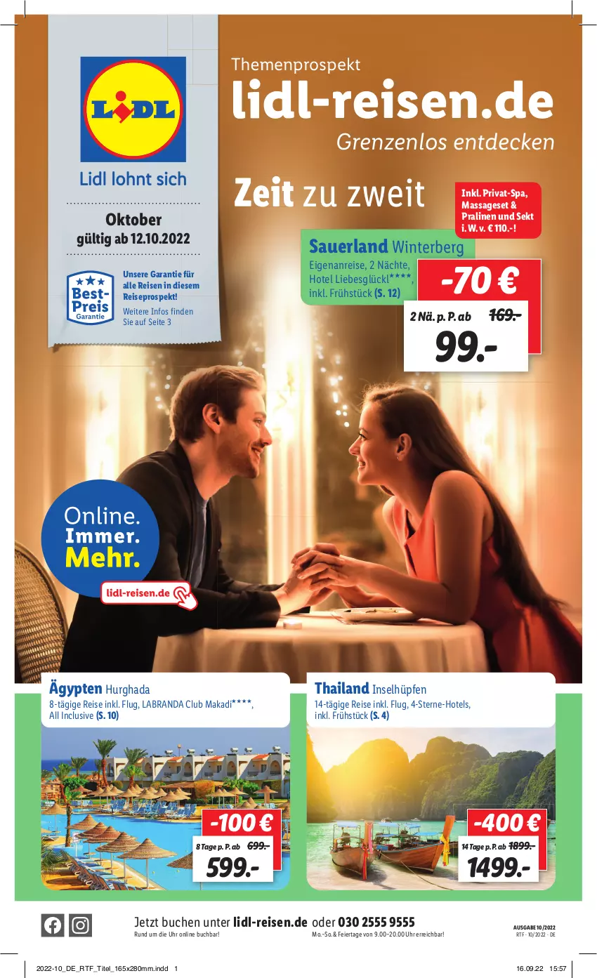 Aktueller Prospekt Lidl - Themenflyer Oktober 2022 - von 12.10 bis 14.12.2022 - strona 1 - produkty: auer, buch, decke, eier, eis, labranda, pralinen, reis, sekt, Thea, Ti, uhr