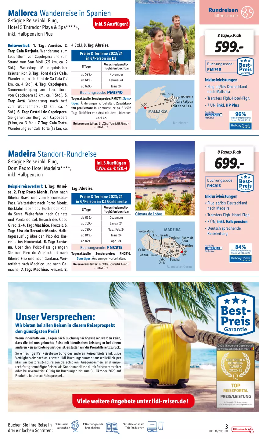 Aktueller Prospekt Lidl - Oktober Reise-Highlights - von 30.09 bis 31.10.2023 - strona 3 - produkty: angebot, angebote, bestpreis, Brei, buch, Cap, eis, Elan, elle, erde, Garten, HP, inklusivleistungen, kräuter, kräuterlikör, LG, likör, mac, monte, pril, reis, reiseveranstalter, reiseverlauf, telefon, Ti, tisch