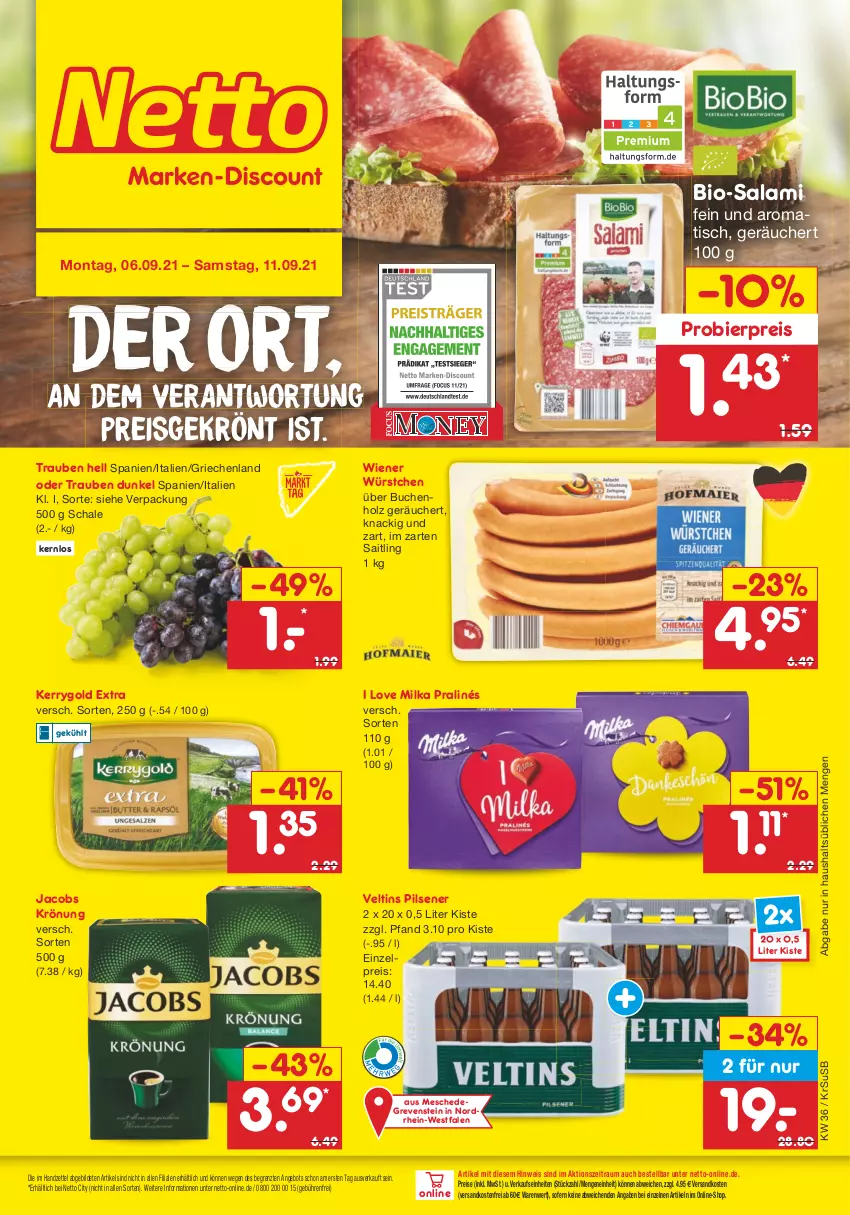 Aktueller Prospekt Netto Marken-Discount - Filial Angebote - von 06.09 bis 11.09.2021 - strona 1