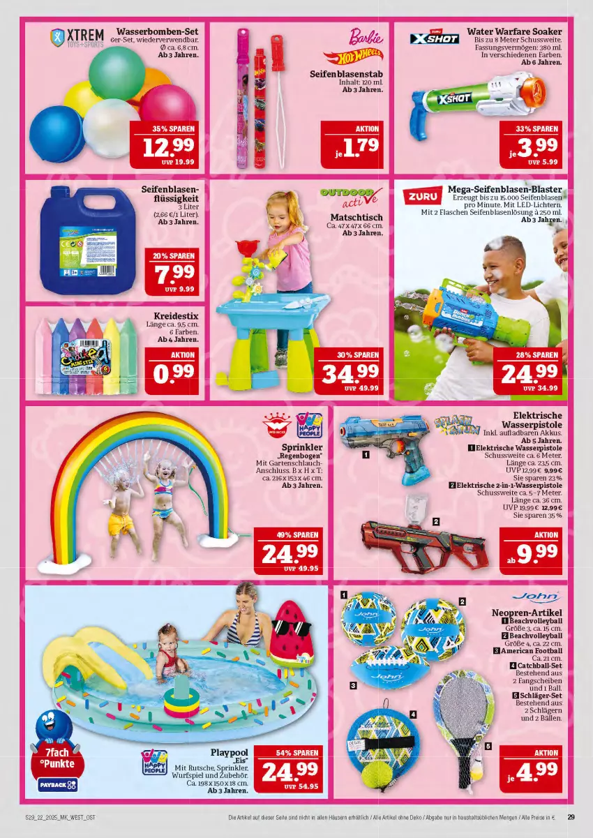 Aktueller Prospekt Marktkauf - Prospekt - von 25.05 bis 31.05.2025 - strona 29 - produkty: akku, ball, eis, flasche, Garten, gartenschlauch, Kreide, led-licht, pool, reis, rwe, schlauch, Seife, Ti, tisch, wasser, wasserbomben, wasserpistole