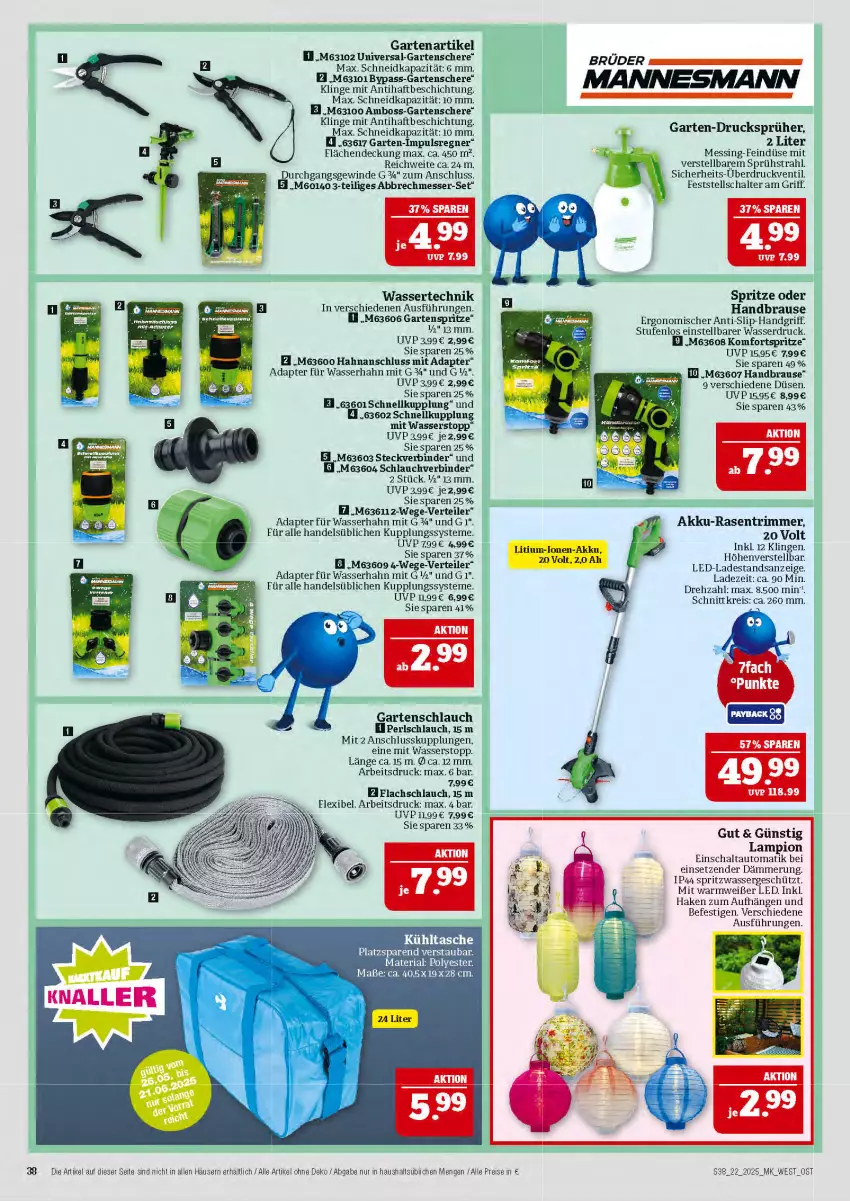 Aktueller Prospekt Marktkauf - Prospekt - von 25.05 bis 31.05.2025 - strona 38 - produkty: adapter, akku, auto, boss, brause, eis, Garten, Gartenschere, gartenschlauch, handbrause, kühltasche, lachs, messer, rasen, rasentrimmer, reis, Ria, Schal, Schere, schlauch, slip, Tasche, Ti, wasser