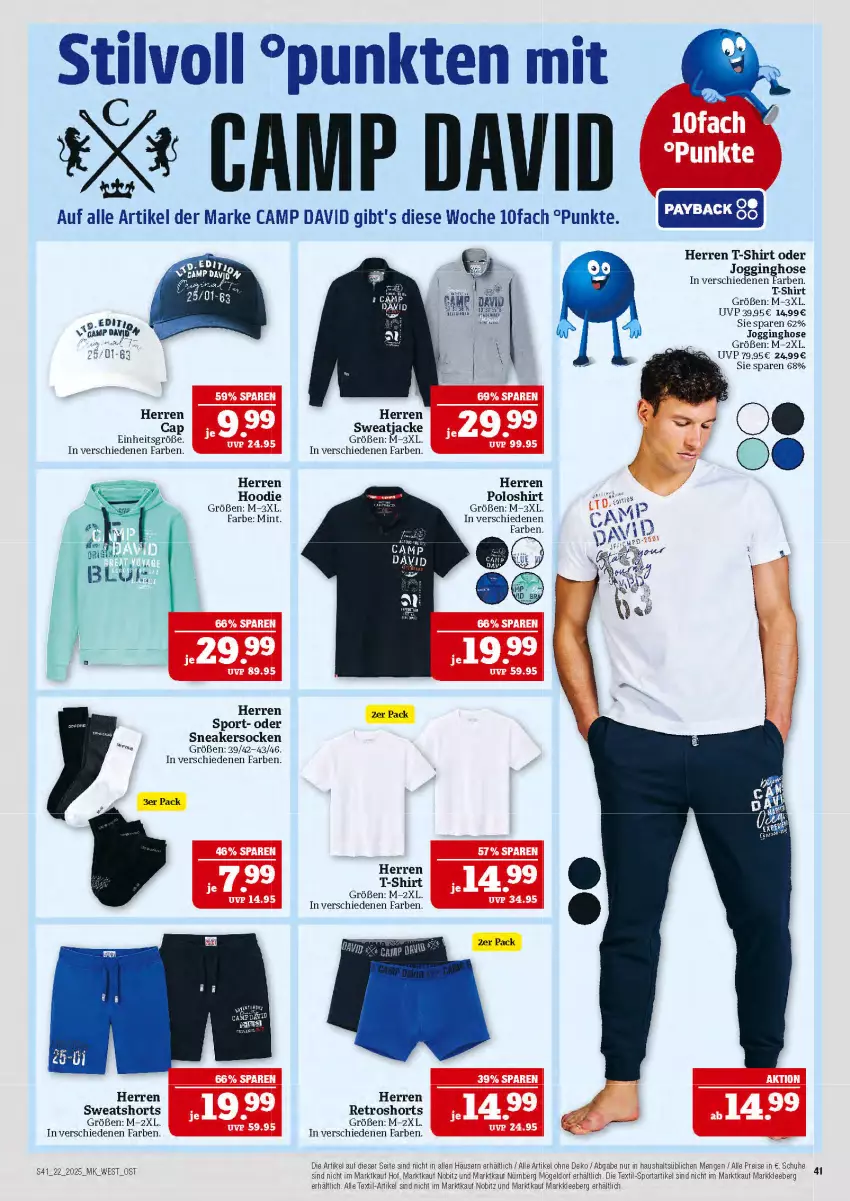 Aktueller Prospekt Marktkauf - Prospekt - von 25.05 bis 31.05.2025 - strona 41 - produkty: Cap, eis, gin, hama, herren poloshirt, hose, Jacke, Jogginghose, mint, poloshirt, reis, retroshorts, schuhe, shirt, shorts, sneaker, sneakersocken, socken, Sport, sweatjacke, sweatshorts, T-Shirt, Ti