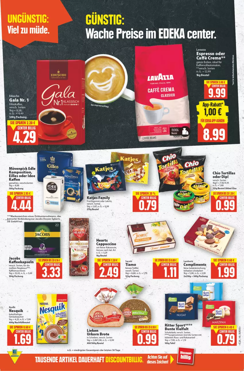 Aktueller Prospekt E Center - Angebote der Woche - von 20.06 bis 25.06.2022 - strona 9 - produkty: Amber, auto, beutel, bohne, brot, caffe, Cap, cappuccino, cin, deka, dip, eduscho, eis, elle, ente, espresso, espresso oder, Feine Gebäckmischung, frucht, fruchtgummi, gebäckmischung, getränk, getränke, getränkepulver, jacobs, kaffee, kaffeemaschine, kaffeevollautomat, kaffeevollautomaten, kakao, katjes, korn, Lakritz, lambertz, lavazza, mövenpick, nespresso, nesquik, nuss, oder lakritz, reis, ritter, ritter sport, saro, sarotti, schoko, schokolade, Sport, Ti, tomate, tomaten, tortilla, tortillas, Trüffel, urkorn, vollautomaten, ZTE