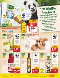 Gazetka promocyjna Netto Marken-Discount - Filial-Angebote - Gazetka - ważna od 14.10 do 14.10.2023 - strona 9 - produkty: angebot, bestpreis, bio, biobio, Birnen, blume, blumen, blumenöl, braun, butter, champignon, drink, eis, hafer, Haferdrink, reis, Schal, Schale, sonnenblume, sonnenblumen, sonnenblumenöl, Spezi, Süßrahmbutter, Ti, tomate, tomaten, ZTE