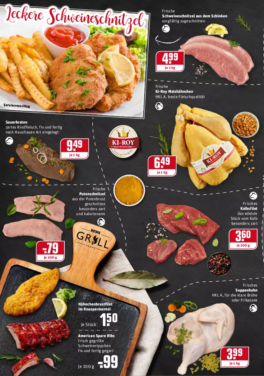 Aktueller Prospekt Rewe - Diese Woche im Angebot! - von 17.01 bis 22.01.2022 - strona 6 - produkty: auer, braten, Brühe, brustfilet, bsf, eis, filet, fleisch, grill, hähnchenbrust, hähnchenbrustfilet, mais, Mantel, pute, putenbrust, putenschnitzel, rind, rindfleisch, schinken, schnitten, schnitzel, schwein, schweine, schweineschnitzel, spare ribs, suppe, suppen, Suppenhuhn, Ti, wein, weine