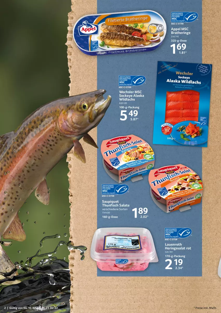 Aktueller Prospekt Selgros - Nachhaltigkeit - von 27.05 bis 29.06.2022 - strona 2 - produkty: eis, filet, fisch, fische, Fischer, hering, Herings, lachs, Rauch, reis, ring, salat, salate, Schere, thunfisch, thunfisch salat, Ti, Wild, wildlachs