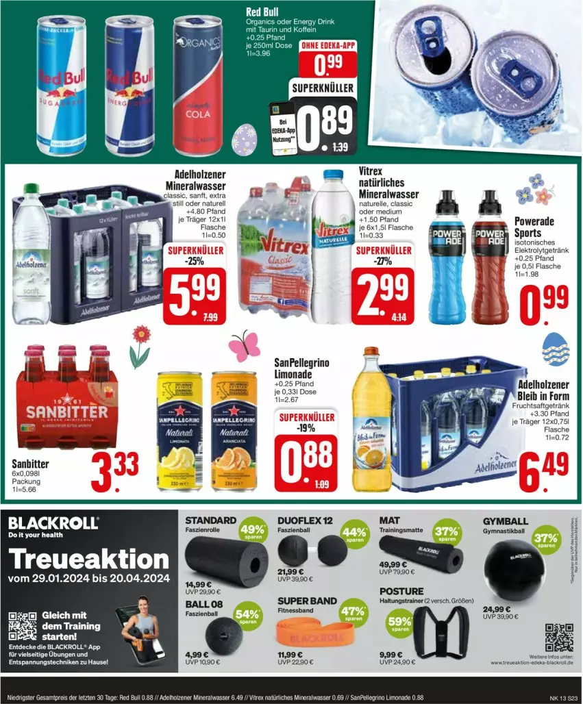 Aktueller Prospekt Edeka - Prospekte - von 25.03 bis 30.03.2024 - strona 25 - produkty: adelholzener, Alwa, asti, ball, deka, eis, Elektro, elle, flasche, getränk, Holz, limo, limonade, mineralwasser, natur, natürliches mineralwasser, Nike, rel, sanpellegrino, Sport, tee, Ti, vitrex, wasser