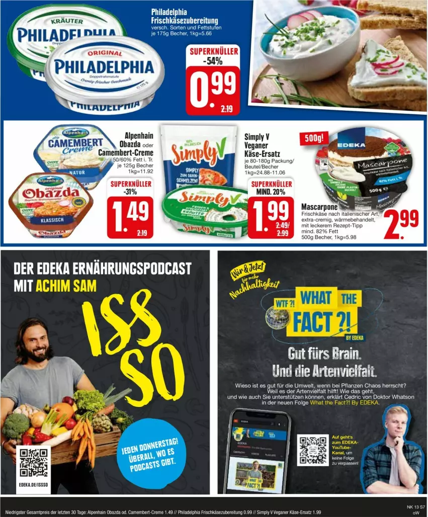 Aktueller Prospekt Edeka - Prospekte - von 25.03 bis 30.03.2024 - strona 9 - produkty: Alpenhain, Becher, beutel, camembert, creme, deka, eis, frischkäse, frischkäsezubereitung, gin, Käse, kräuter, LG, mascarpone, obazda, pflanze, pflanzen, philadelphia, reis, rezept, sim, tee, Ti, ZTE