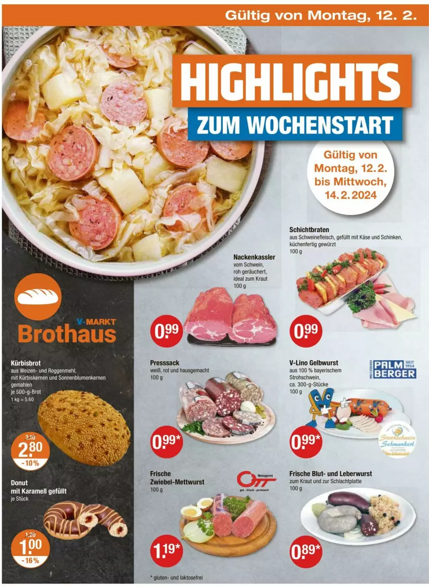 Aktueller Prospekt Vmarkt - Prospekte - von 08.02 bis 14.02.2024 - strona 22 - produkty: braten, brot, eis, ente, fleisch, gewürz, Käse, Kraut, küche, Küchen, latte, leberwurst, mac, mehl, presssack, sac, schinken, schwein, schweine, schweinefleisch, Ti, wein, weine, wurst