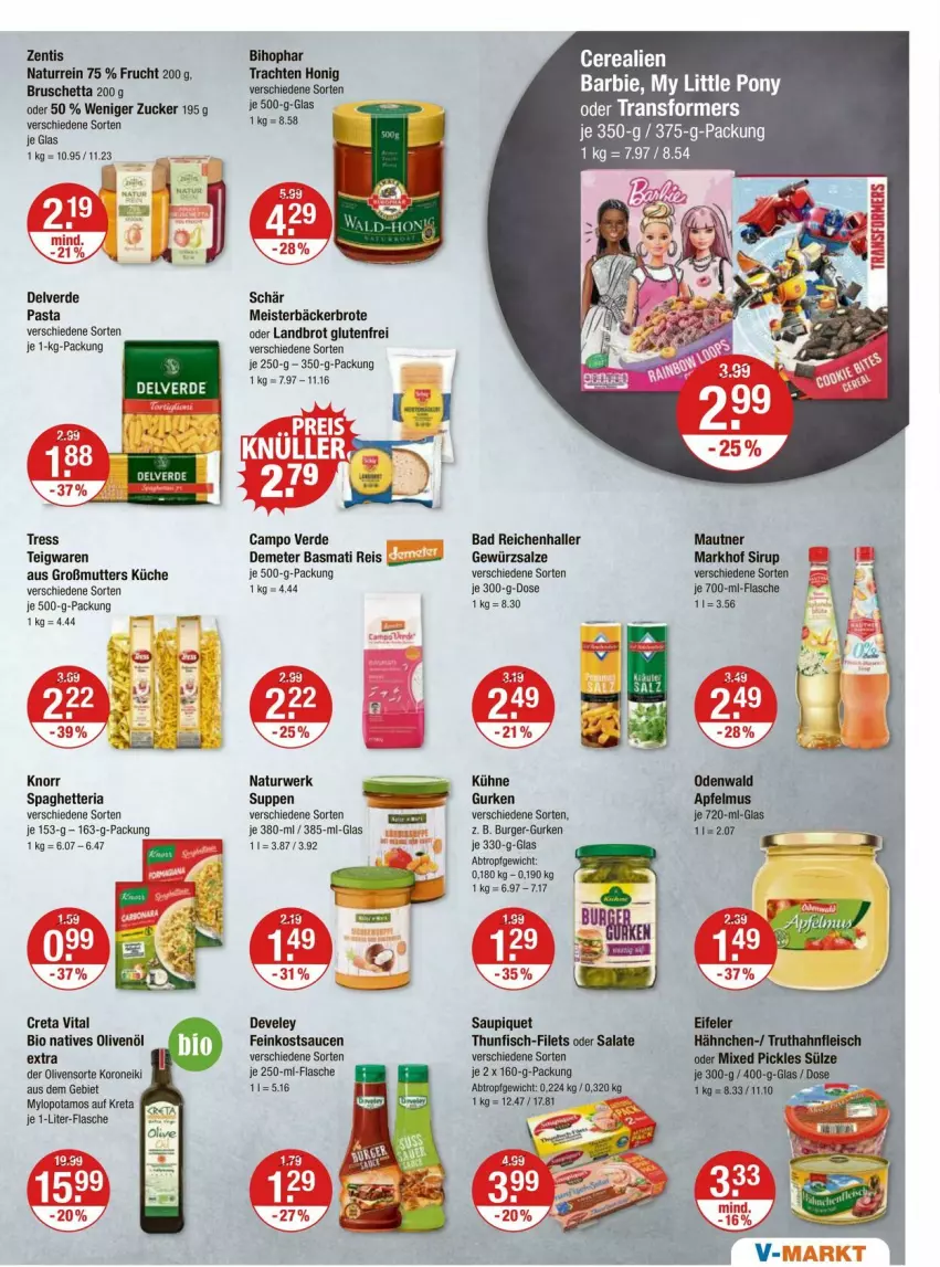 Aktueller Prospekt Vmarkt - Prospekte - von 08.02 bis 14.02.2024 - strona 7 - produkty: Bad, basmati, Basmati Reis, bihophar, bio, brot, burger, Campo Verde, creta vital, develey, eis, erde, feinkost, filet, filets, fisch, flasche, fleisch, frucht, gewürz, gewürzsalz, gurke, gurken, honig, je 1-liter-flasche, knorr, küche, Kühne, Mautner, Meister, Mixed Pickles, natives olivenöl, natur, olive, oliven, olivenöl, olivenöl extra, reis, Ria, rwe, salat, salate, salz, sauce, saucen, saupiquet, sirup, suppe, suppen, teigwaren, thunfisch, Ti, truthahn, vita, zentis, zucker