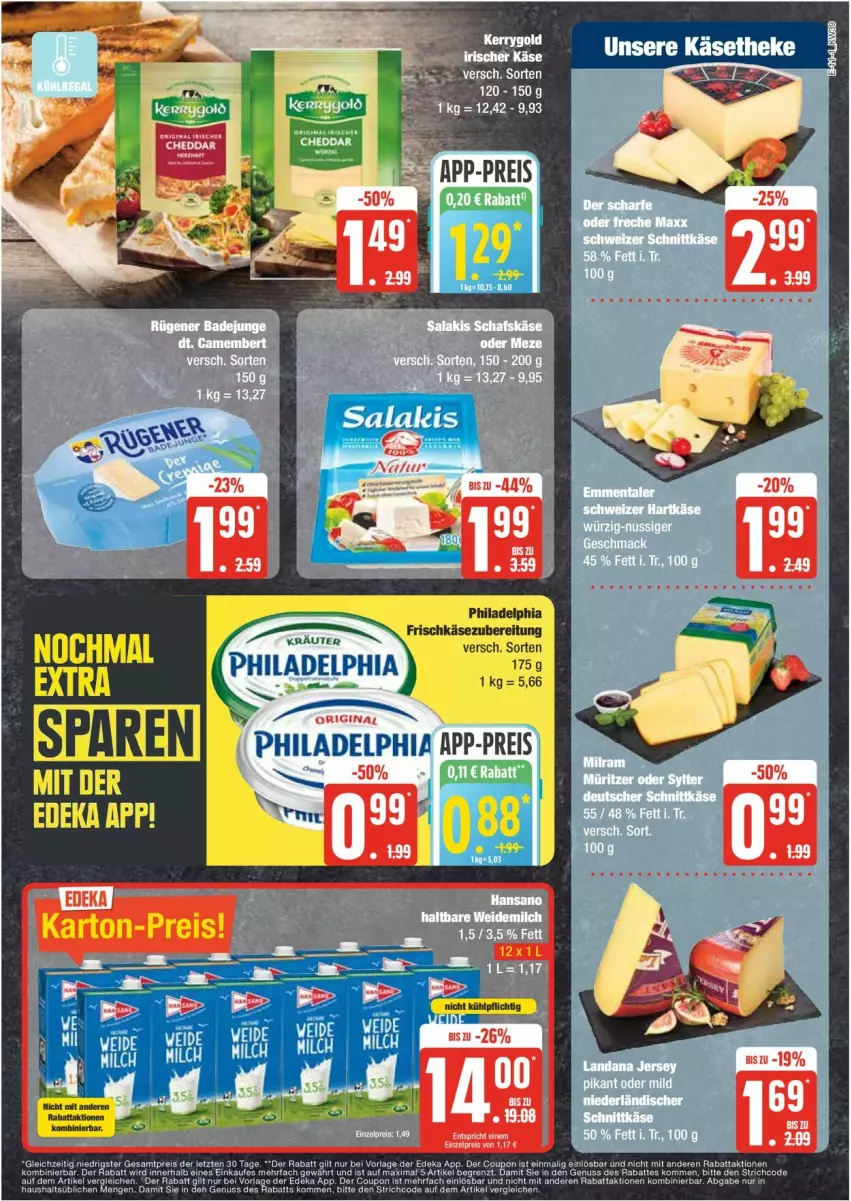 Aktueller Prospekt Edeka - Prospekte - von 23.09 bis 28.09.2024 - strona 11 - produkty: frischkäse, frischkäsezubereitung, Käse, philadelphia, salakis, Ti