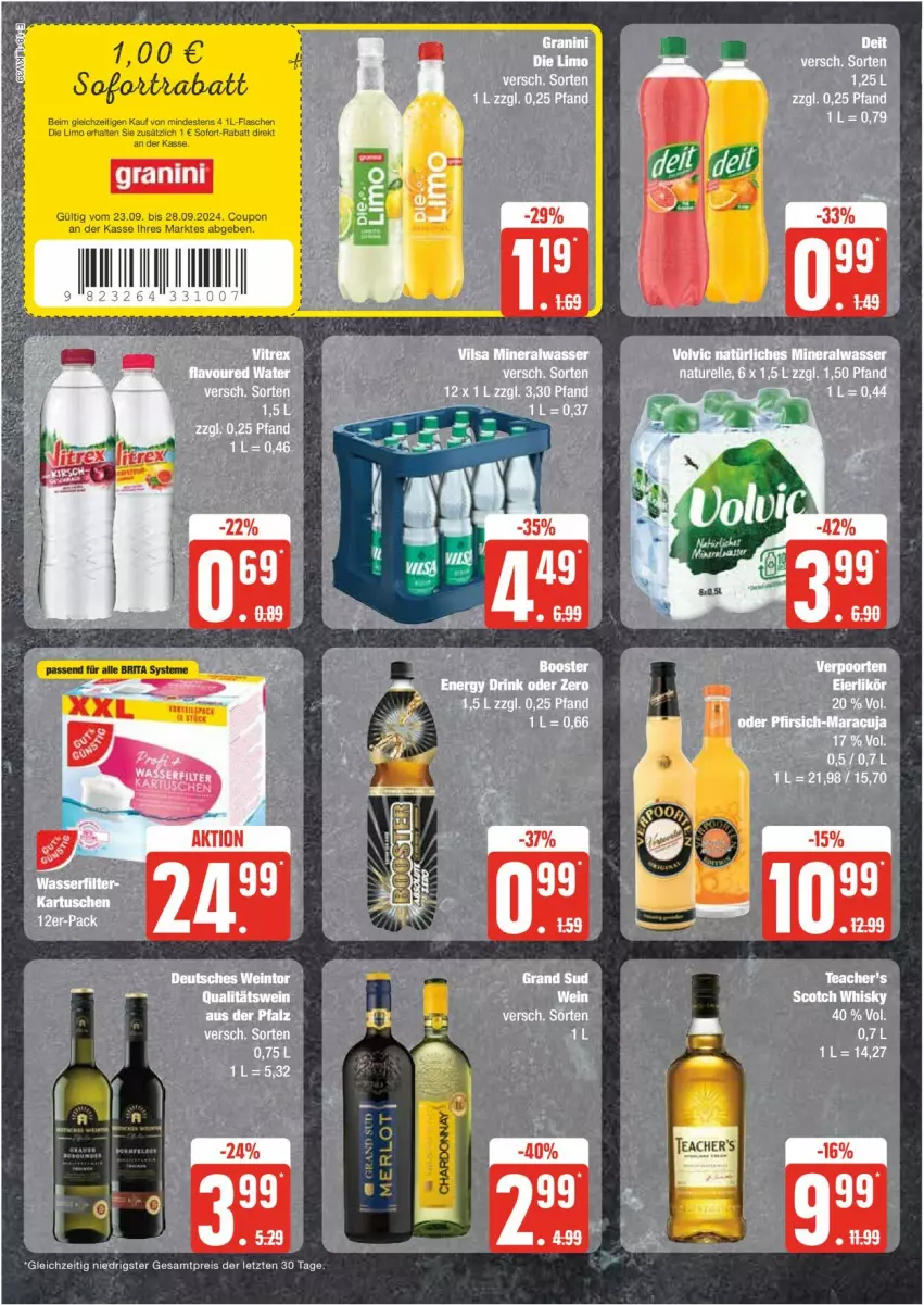 Aktueller Prospekt Edeka - Prospekte - von 23.09 bis 28.09.2024 - strona 18 - produkty: coupon, eis, flasche, limo, reis, sofort-rabatt, Ti, ZTE