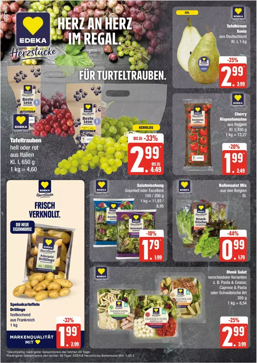 Aktueller Prospekt Edeka - Prospekte - von 23.09 bis 28.09.2024 - strona 4 - produkty: ball, Cap, deka, eis, elle, kartoffel, kartoffeln, pasta, regal, reis, Ria, salat, speisekartoffeln, Ti, ZTE