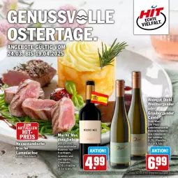 Gazetka promocyjna Hit - Feinkostbroschüre - Gazetka - ważna od 19.04 do 19.04.2025 - strona 1 - produkty: aktionspreis, angebot, angebote, burgunder, cuvée, eis, elle, flasche, frucht, grauburgunder, lachs, lamm, lammlachse, mac, mit frucht, natur, nuss, rebsortenweine, reis, rotwein, Ti, wein, weine, Weißburgunder