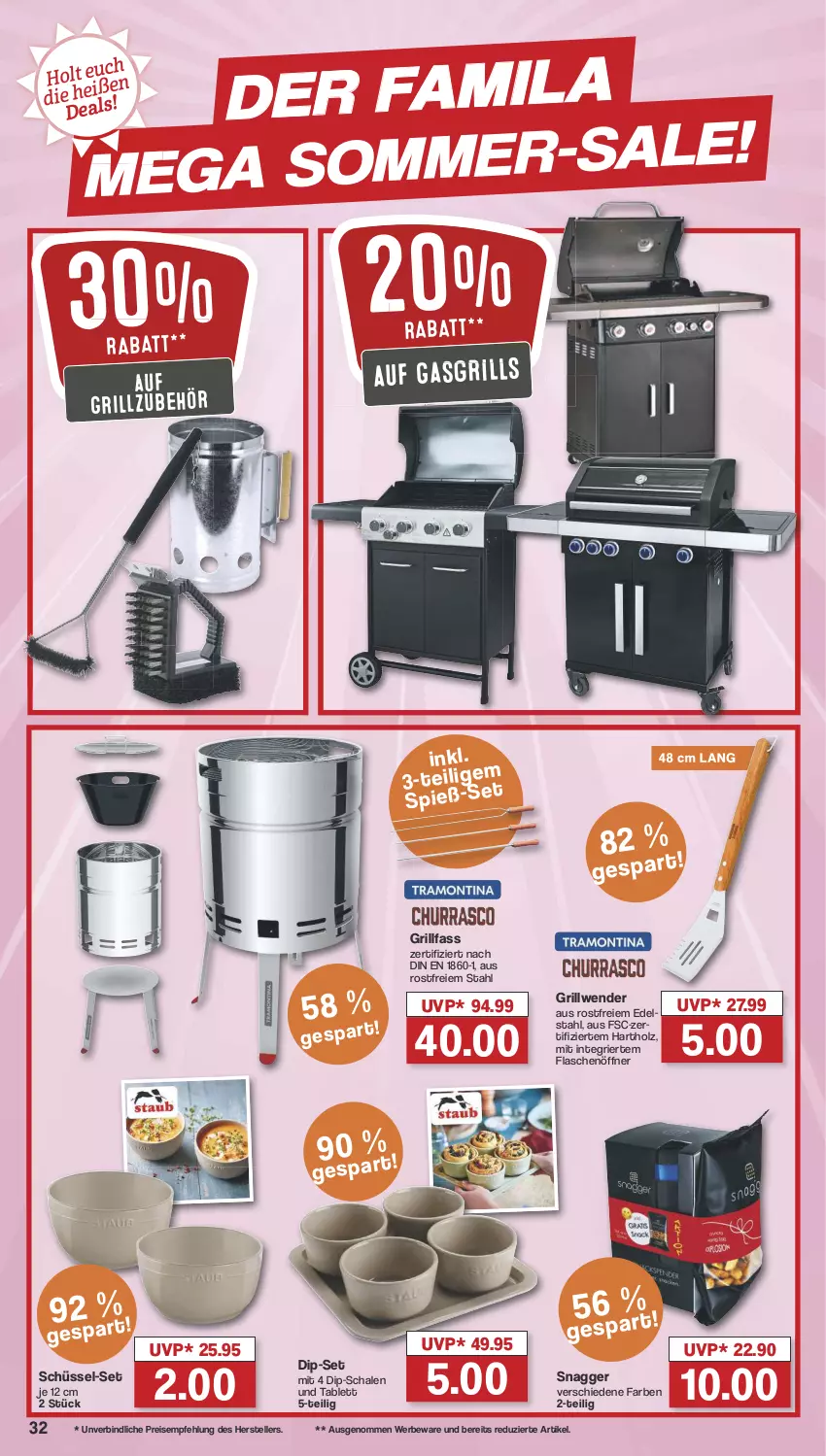 Aktueller Prospekt Famila - Prospekte - von 15.07 bis 20.07.2024 - strona 33 - produkty: dip, edelstahl, eis, elle, flasche, flaschenöffner, gasgrill, grill, Grillzubehör, Holz, reis, Schal, Schale, schüssel, tablet, tablett, teller, Ti