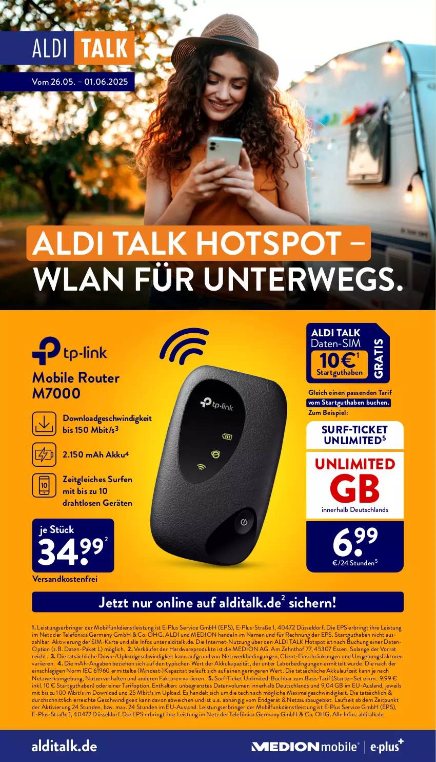 Aktueller Prospekt Aldi Nord - Von Montag - von 26.05 bis 31.05.2025 - strona 45 - produkty: akku, aldi, aldi talk, Bau, buch, Draht, eis, Germ, hardware, LG, medion, ndk, ring, Router, rwe, sim, Surf, Ti, usb, versandkostenfrei, ZTE