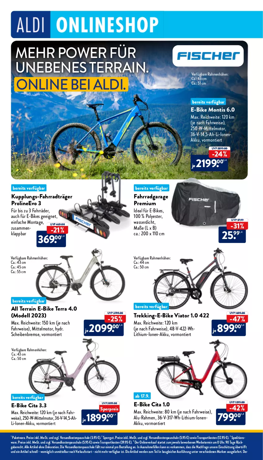 Aktueller Prospekt Aldi Nord - Von Montag - von 18.09 bis 23.09.2023 - strona 32 - produkty: akku, aldi, Bau, dekoration, dell, E-Bike, E-Bikes, eis, erde, Fahrrad, Mode, ndk, reis, rwe, Schal, Schale, Sport, Ti, uhr, wasser