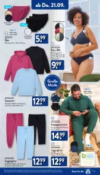 Gazetka promocyjna Aldi Nord - Von Montag - Gazetka - ważna od 23.09 do 23.09.2023 - strona 21 - produkty: aldi, Bau, baumwolle, bett, brie, eis, ente, gin, hose, Jacke, Jogginghose, Mode, Pants, Queentex, reine baumwolle, Ria, rwe, shirt, slip, slips, sweatjacke, Sweatshirt, Ti, up2fashion, wolle