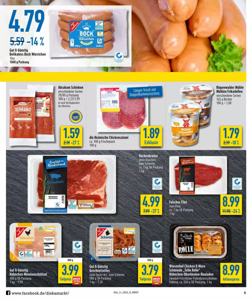 Aktueller Prospekt Diska - Prospekte - von 14.03 bis 19.03.2022 - strona 6 - produkty: Becher, braten, dell, eis, elle, Falsches Filet, filet, frikadellen, geschnetzeltes, gin, HP, LG, minutenschnitzel, reis, rind, rügenwalder, rügenwalder mühle, salami, schinken, schnitzel, tee, Ti, tiefpreis, wiesenhof, würstchen, Zelt