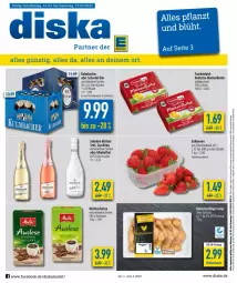 Gazetka promocyjna Diska - Prospekte - Gazetka - ważna od 19.03 do 19.03.2022 - strona 1 - produkty: aktionspreis, alkohol, angebot, angebote, beere, beeren, bier, butter, eis, erdbeere, erdbeeren, erde, flasche, hähnchenflügel, kaffee, markenbutter, melitta, natur, reis, Schal, Schale, sekt, söhnlein, söhnlein brillant, Ti