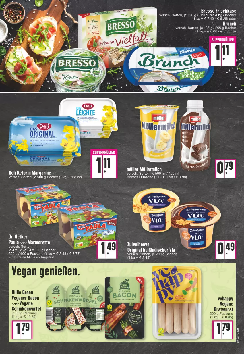 Aktueller Prospekt E Center - Angebote der Woche - von 13.02 bis 18.02.2023 - strona 15 - produkty: angebot, bacon, Becher, bratwurst, deli reform, flasche, gin, margarine, marmorette, Paula, pfeffer, schinken, tomate, würfel, wurst