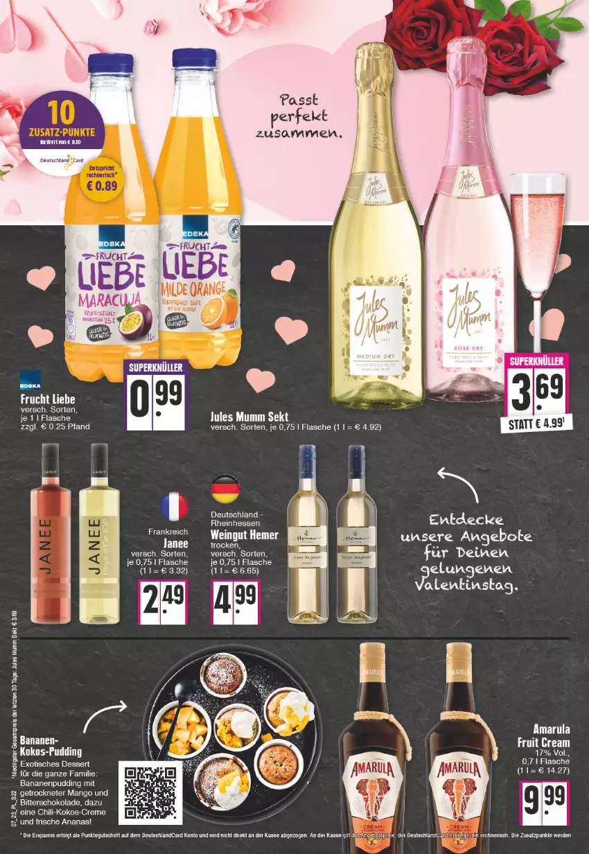 Aktueller Prospekt E Center - Angebote der Woche - von 13.02 bis 18.02.2023 - strona 22 - produkty: amarula, ananas, angebot, angebote, banane, bananen, chili, creme, decke, dessert, flasche, kokos, mango, pudding, schoko, schokolade, tee, Ti, tisch, torte