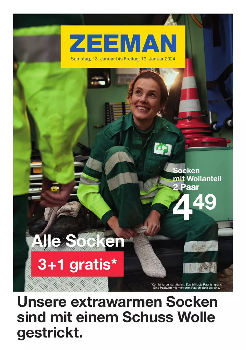 Aktueller Prospekt Zeeman - Prospekte - von 13.01 bis 19.01.2024 - strona 1 - produkty: socken, Ti, wolle