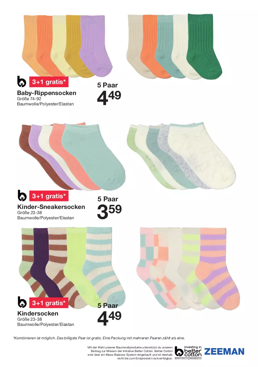 Aktueller Prospekt Zeeman - Prospekte - von 13.01 bis 19.01.2024 - strona 7 - produkty: Bau, baumwolle, bett, Kinder, LG, Rippen, sneaker, sneakersocken, socken, Ti, wolle