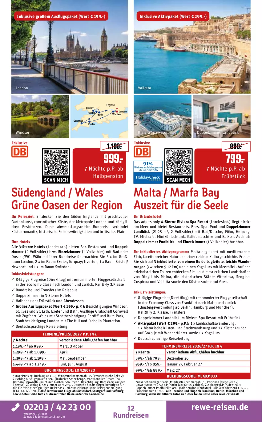 Aktueller Prospekt Rewe Reisen - Reiseprospekt - von 28.08 bis 25.09.2026 - strona 12 - produkty: Bad, buch, decke, deutschsprachige reiseleitung, dusche, eis, Elektro, elle, Garten, inklusivleistungen, kaffee, kaffeemaschine, kühlschrank, Metro, natur, pool, pril, reis, Schrank, Skulptur, Ti, tisch, uhr, valletta, Yo