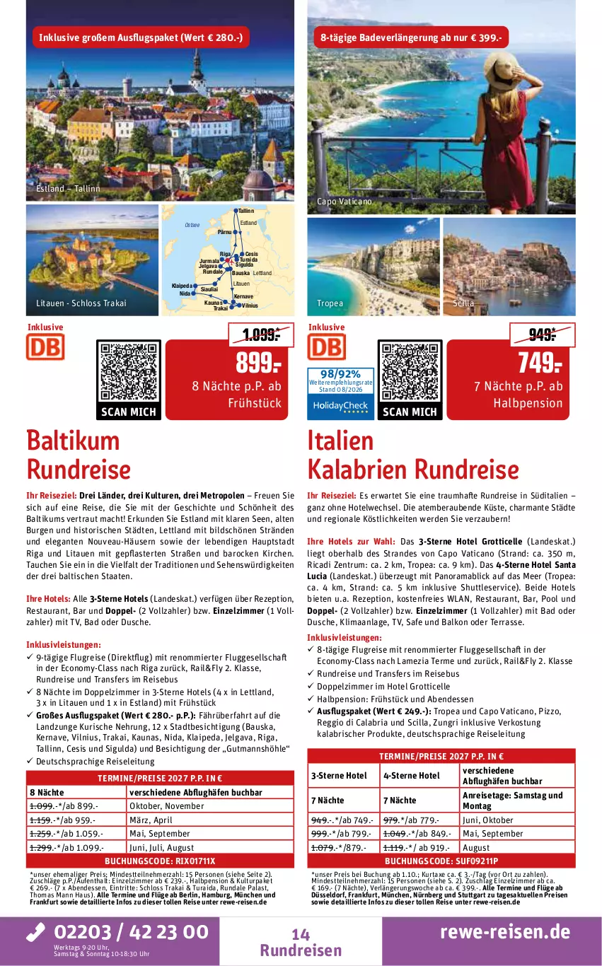Aktueller Prospekt Rewe Reisen - Reiseprospekt - von 28.08 bis 25.09.2026 - strona 14 - produkty: axe, Bad, Bau, brie, buch, Cap, deutschsprachige reiseleitung, dusche, eis, elle, erde, gsw, harman, inklusivleistungen, kurtaxe, LG, mab, mac, Metro, pflaster, pool, pril, rama, reis, rezept, Ria, rum, Ti, tisch, uhr