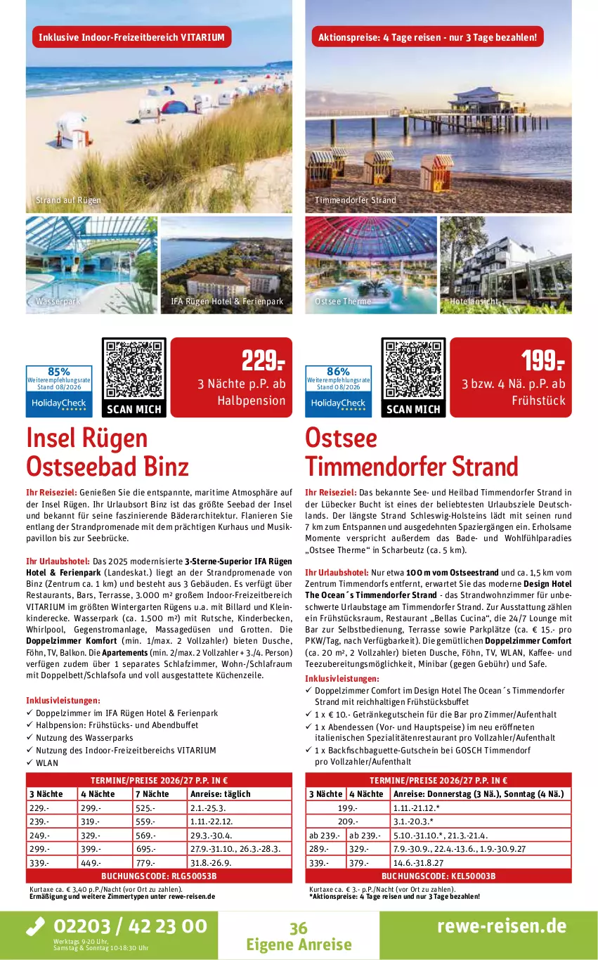 Aktueller Prospekt Rewe Reisen - Reiseprospekt - von 28.08 bis 25.09.2026 - strona 36 - produkty: aktionspreis, axe, backfisch, Bad, baguette, bett, buch, cin, dusche, eis, Elan, ente, erde, fisch, Garten, getränk, getränke, gutschein, inklusivleistungen, kaffee, Kinder, küche, Küchen, Küchenzeile, kurtaxe, LG, Lübecker, Mode, pavillon, pool, reis, rum, schlafsofa, schlafzimmer, Sofa, Spezi, tee, Ti, uhr, vita, wasser, Whirlpool