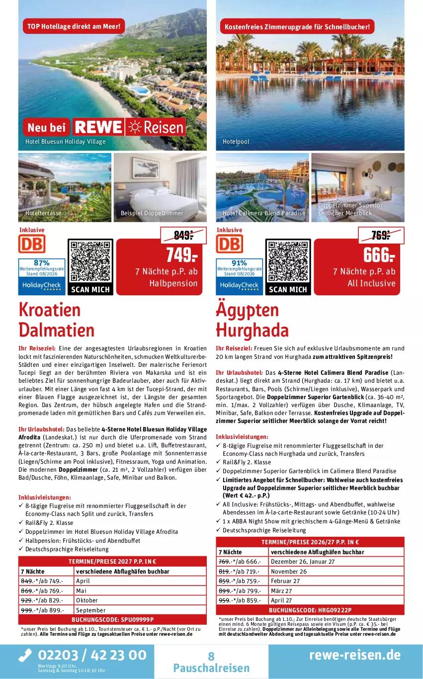 Aktueller Prospekt Rewe Reisen - Reiseprospekt - von 28.08 bis 25.09.2026 - strona 8 - produkty: Abba, angebot, Bad, buch, deutschsprachige reiseleitung, dusche, eis, elle, ente, Garten, getränk, getränke, inklusivleistungen, Liege, Mode, natur, pool, pril, reis, rum, rwe, Schal, schirme, Schmuck, Sport, Ti, tuc, uhr, wasser, Yo