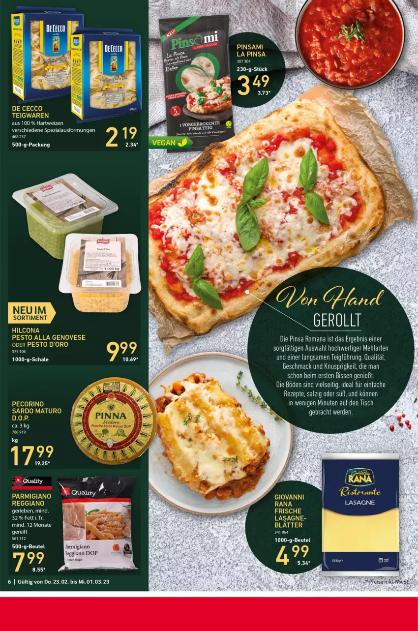 Aktueller Prospekt Selgros - Food - von 23.02 bis 01.03.2023 - strona 6 - produkty: beutel, d'oro, De Cecco, ecco, eis, geback, genovese, hartweizen, hilcona, lasagne, latte, mac, mehl, parmigiano, parmigiano reggiano, Pecorino, pesto, reggiano, reis, rezept, rezepte, salz, Schal, Schale, Spezi, teigwaren, Ti, tisch, Yo