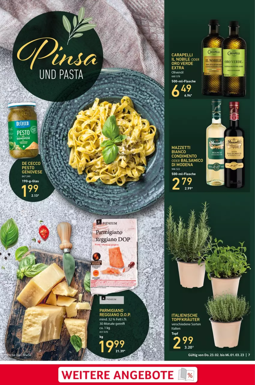 Aktueller Prospekt Selgros - Food - von 23.02 bis 01.03.2023 - strona 7 - produkty: angebot, angebote, balsam, balsamico, condimento, erde, flasche, kräuter, olive, oliven, olivenöl, parmigiano, pesto, reggiano, Ti, topf, Topfkräuter