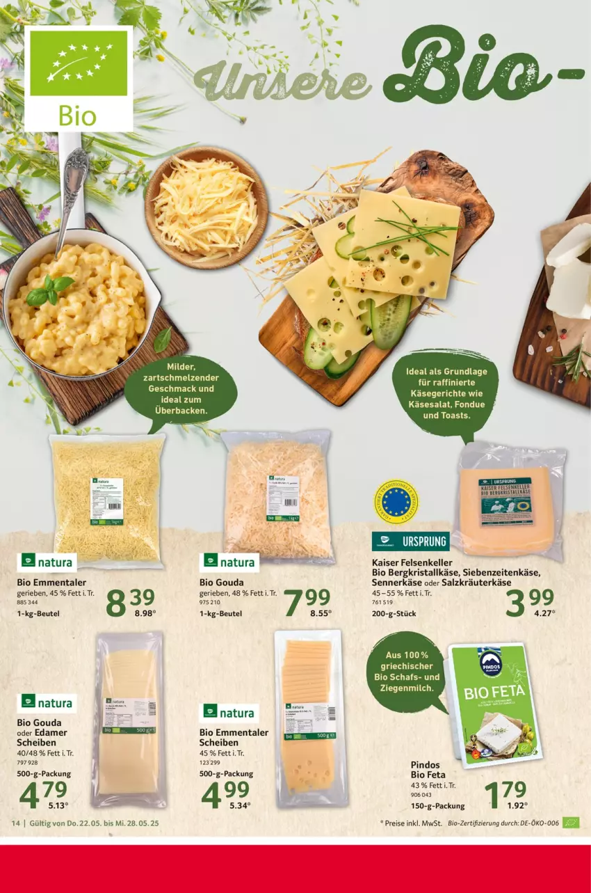 Aktueller Prospekt Selgros - Food - von 22.05 bis 28.05.2025 - strona 14 - produkty: beutel, bio, edamer, eis, elle, emmentaler, ente, feta, Fondue, gouda, Kaiser, Käse, kräuter, mac, milch, natur, natura, reis, salat, salz, Ti, toast