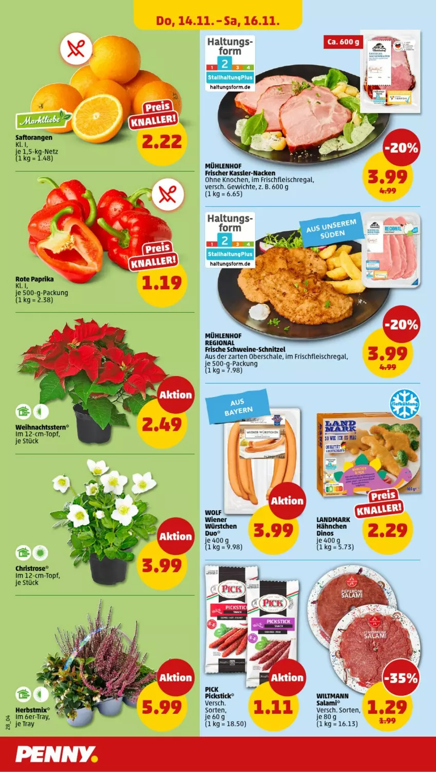 Aktueller Prospekt Penny - Prospekte - von 11.11 bis 16.11.2024 - strona 28 - produkty: eis, fleisch, paprika, regal, salami, Schal, Schale, schnitzel, schwein, schweine, schweine-schnitzel, topf, wein, weine, wiener, würstchen